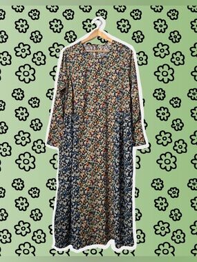 Levi’s Floral Long Sleeve Maxi Dress in Navy Multicolor
